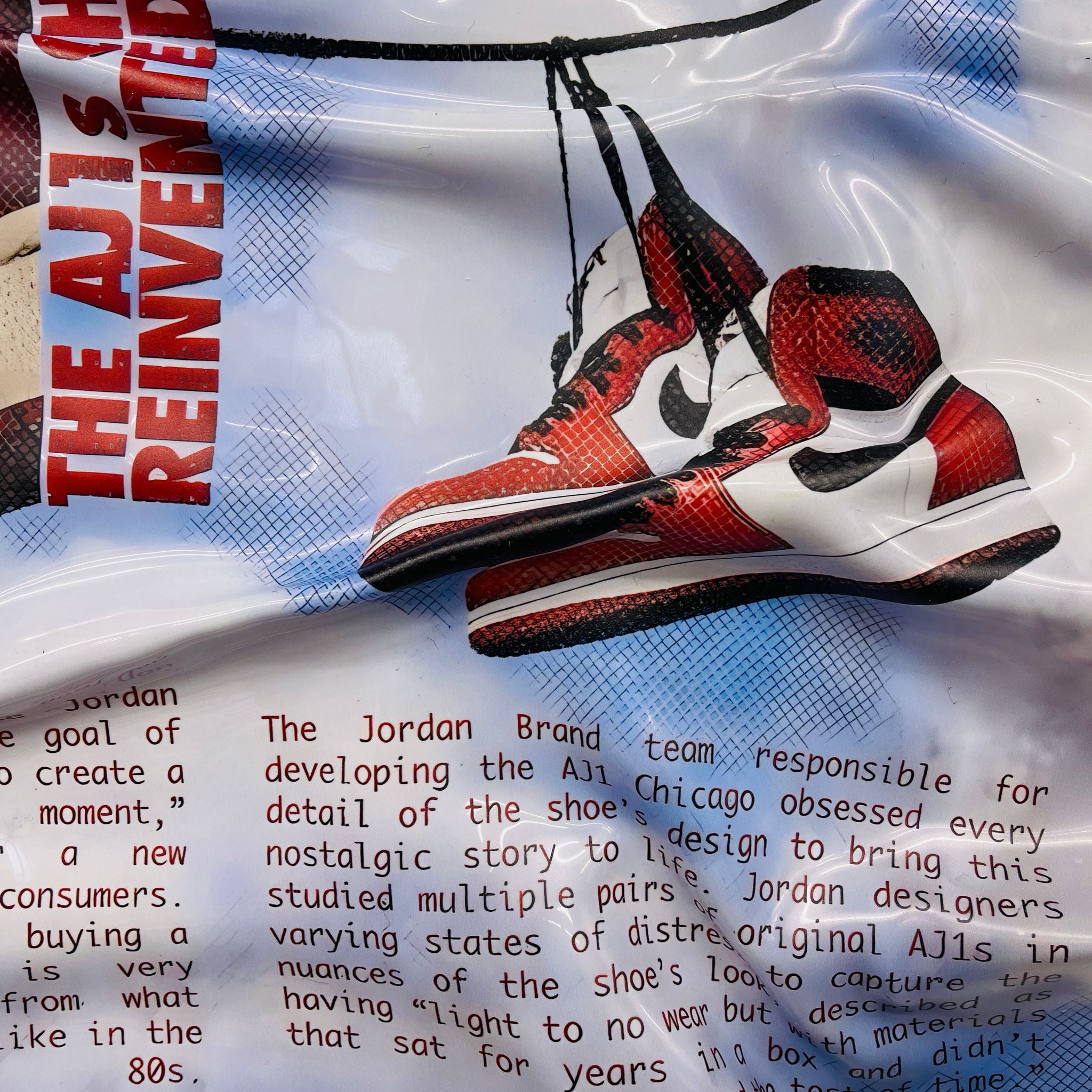 Tableau froissé - Air Jordan "Team Chicago" - Luxartis