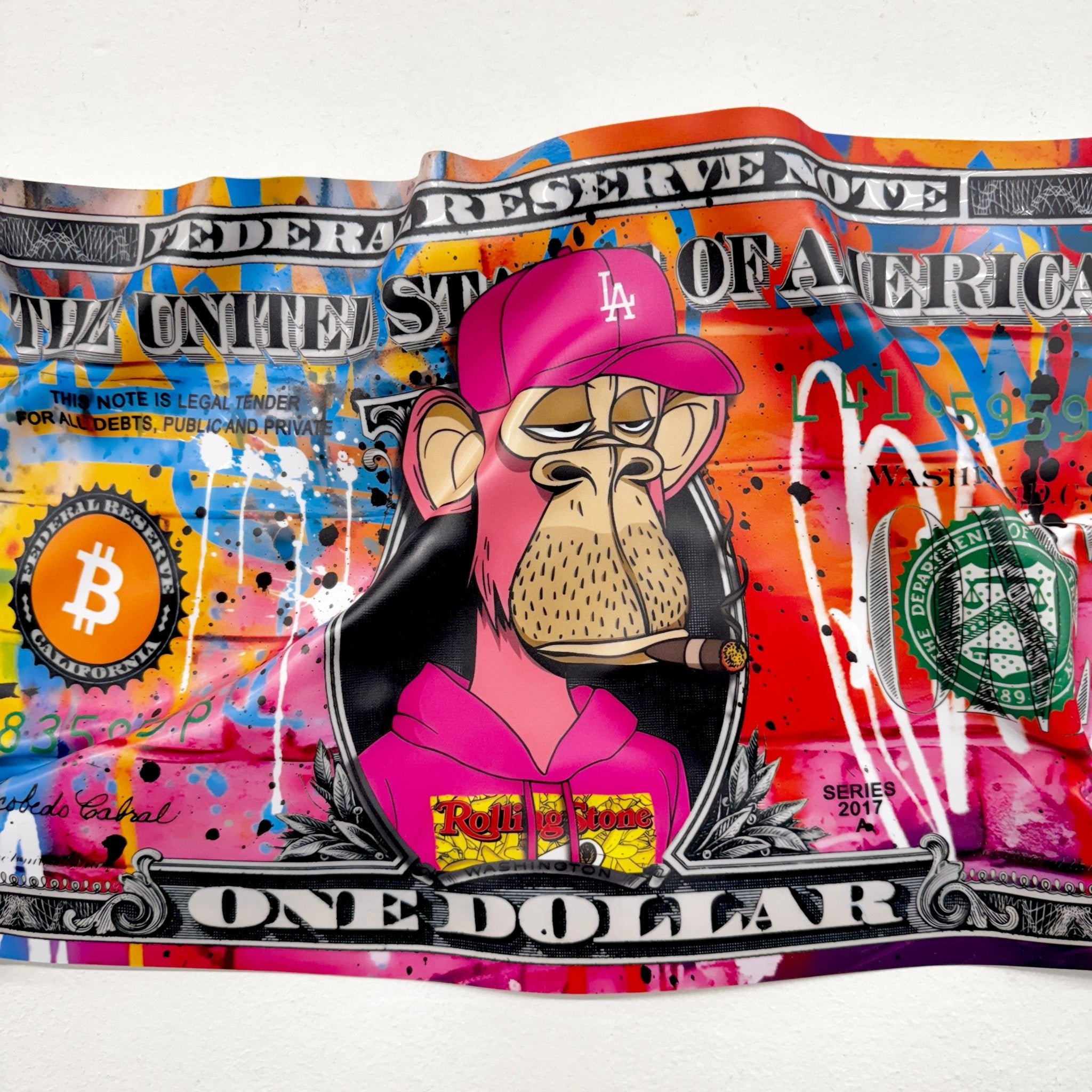 Tableau froissé - Billet de 1 Dollars APE - Luxartis