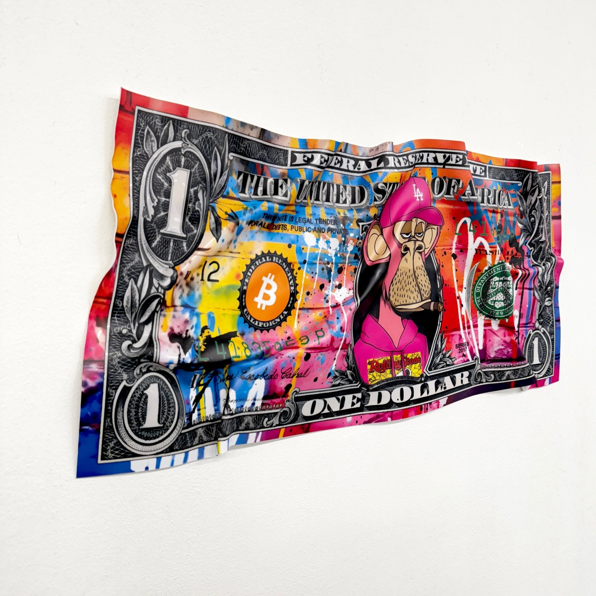 Tableau froissé - Billet de 1 Dollars APE - Luxartis