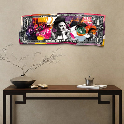 Tableau froissé - Billet de 1 Dollars Frida - Luxartis