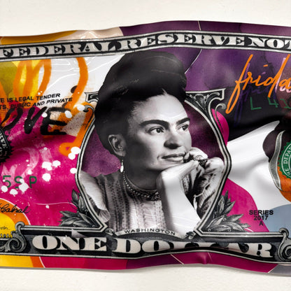 Tableau froissé - Billet de 1 Dollars Frida - Luxartis