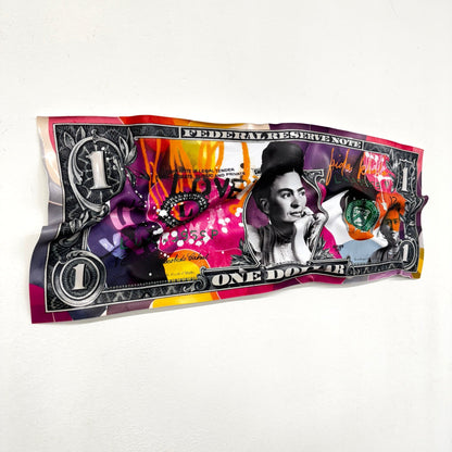 Tableau froissé - Billet de 1 Dollars Frida - Luxartis