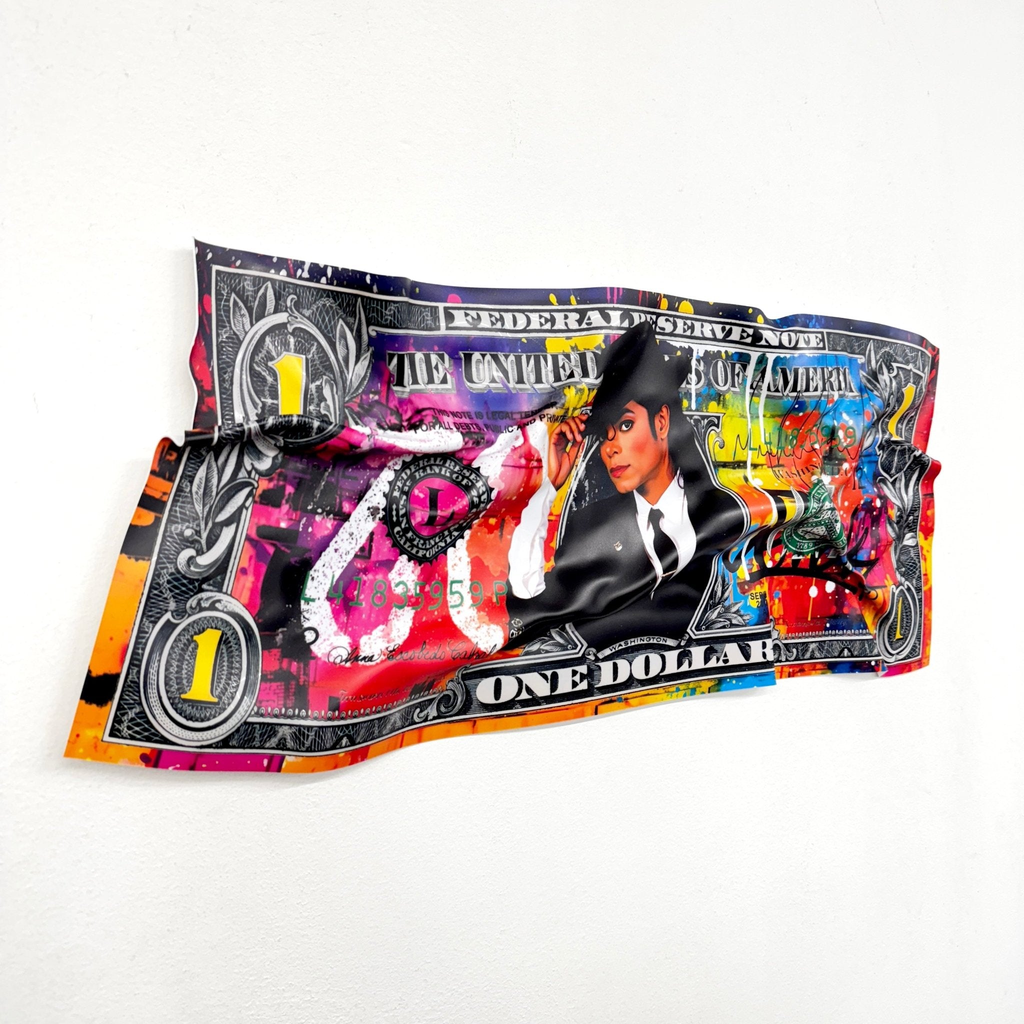 Tableau froissé - Billet de 1 Dollars Jackson - Luxartis