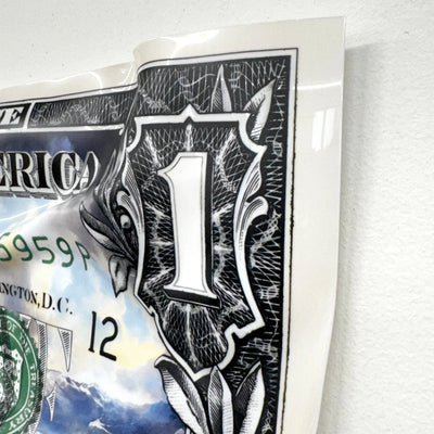 Tableau froissé - Billet de 1 Dollars Mona Lisa - Luxartis