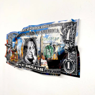 Tableau froissé - Billet de 1 Dollars Pop - Luxartis