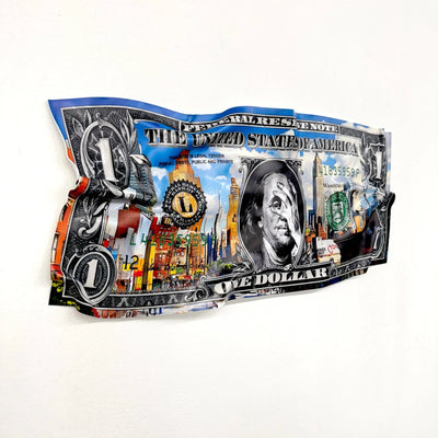 Tableau froissé - Billet de 1 Dollars Pop - Luxartis