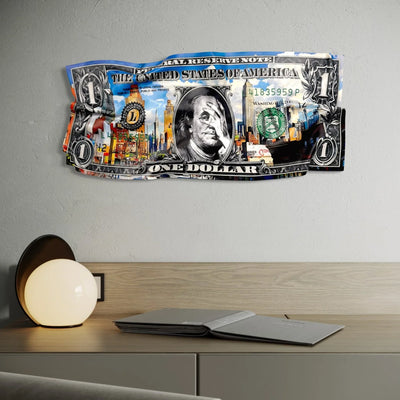 Tableau froissé - Billet de 1 Dollars Pop - Luxartis