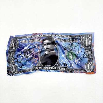 Tableau froissé - Billet de 1 Dollars Tesla - Luxartis