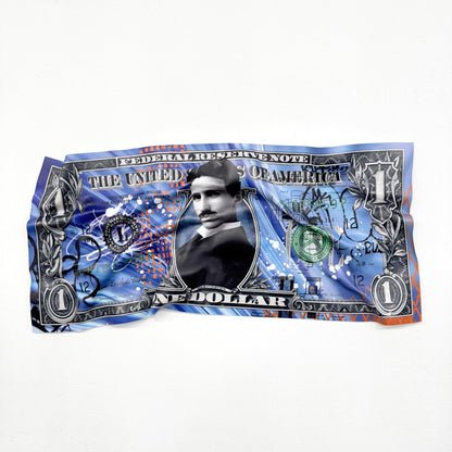 Tableau froissé - Billet de 1 Dollars Tesla - Luxartis