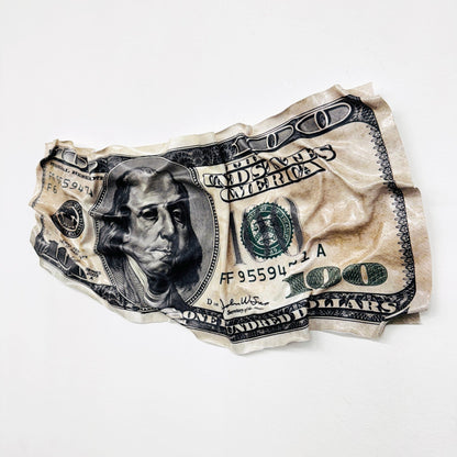 Tableau froissé - Billet de 100 Dollars - Luxartis