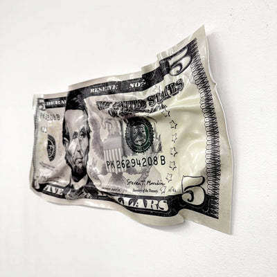 Tableau froissé - Billet de 5 Dollars - Luxartis