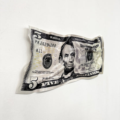 Tableau froissé - Billet de 5 Dollars - Luxartis