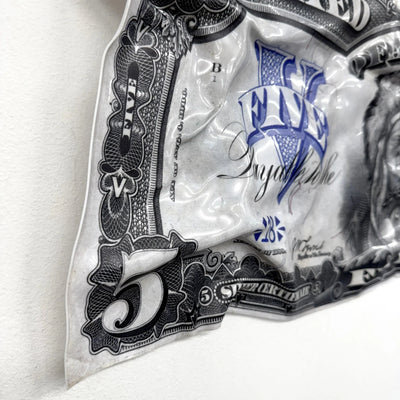 Tableau froissé - Billet de 5 Dollars Indien - Luxartis