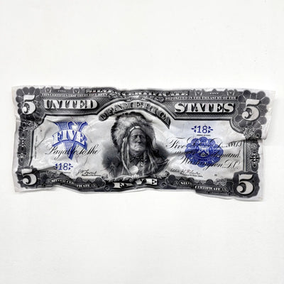 Tableau froissé - Billet de 5 Dollars Indien - Luxartis