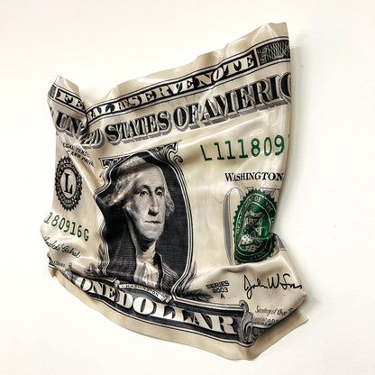 Tableau froissé - Billet One Dollar - Luxartis