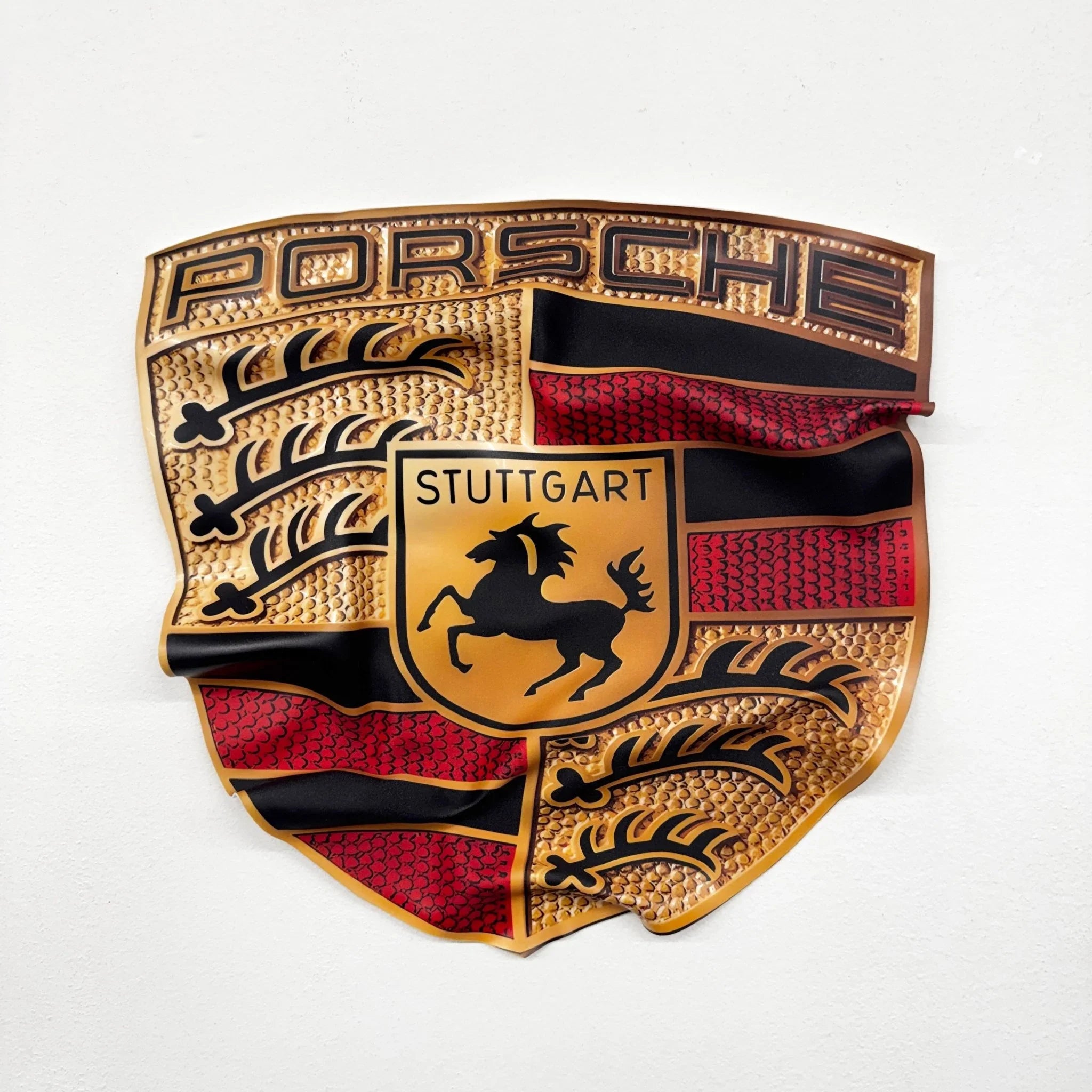 Tableau froissé - Blason Porsche "Stuttgart" - Luxartis