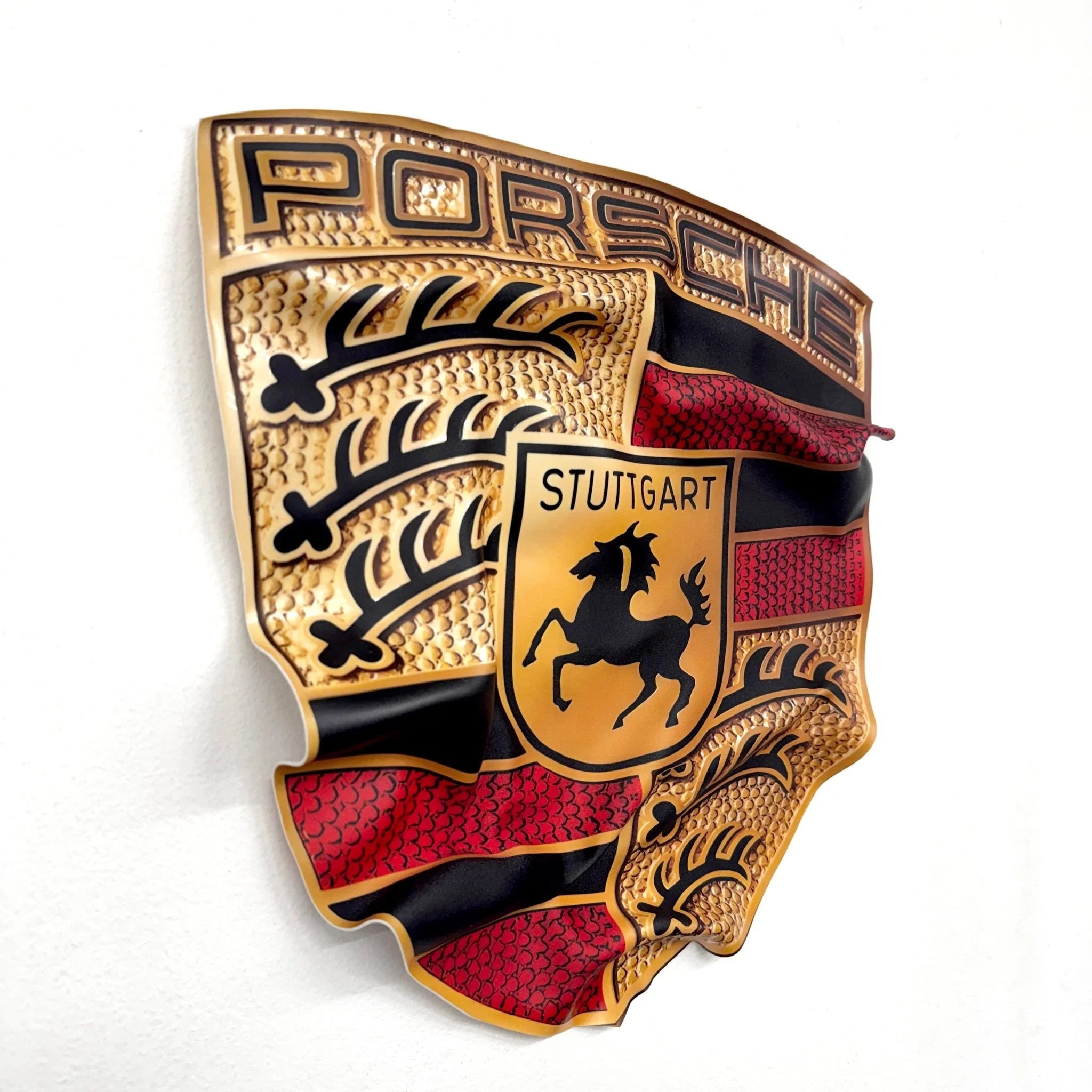 Tableau froissé - Blason Porsche "Stuttgart" - Luxartis