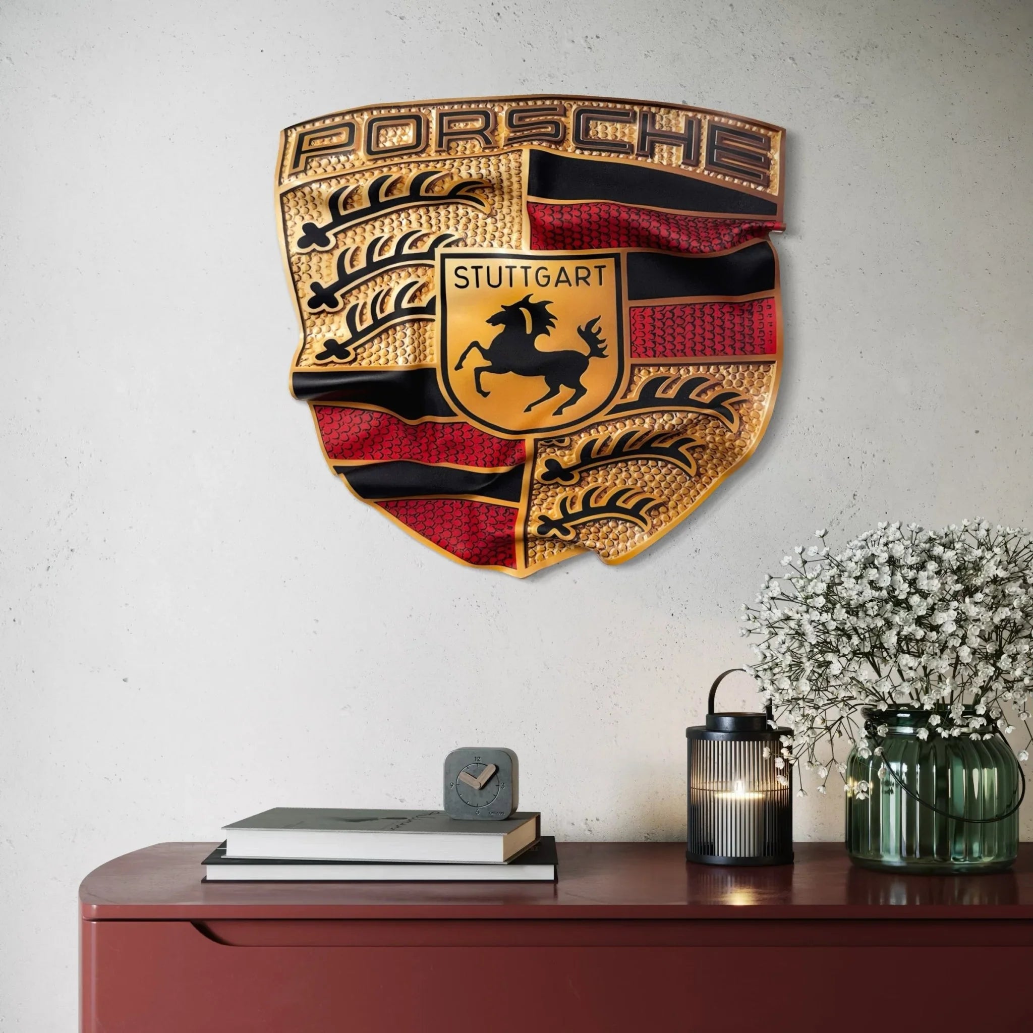 Tableau froissé - Blason Porsche "Stuttgart" - Luxartis