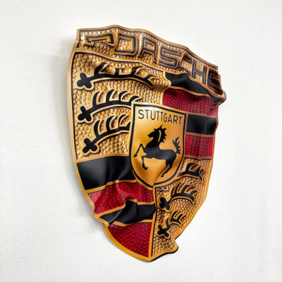 Tableau froissé – Blason Porsche "Stuttgart Power" - Luxartis