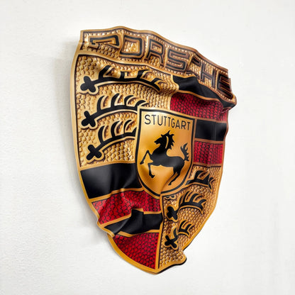 Tableau froissé – Blason Porsche "Stuttgart Power" - Luxartis