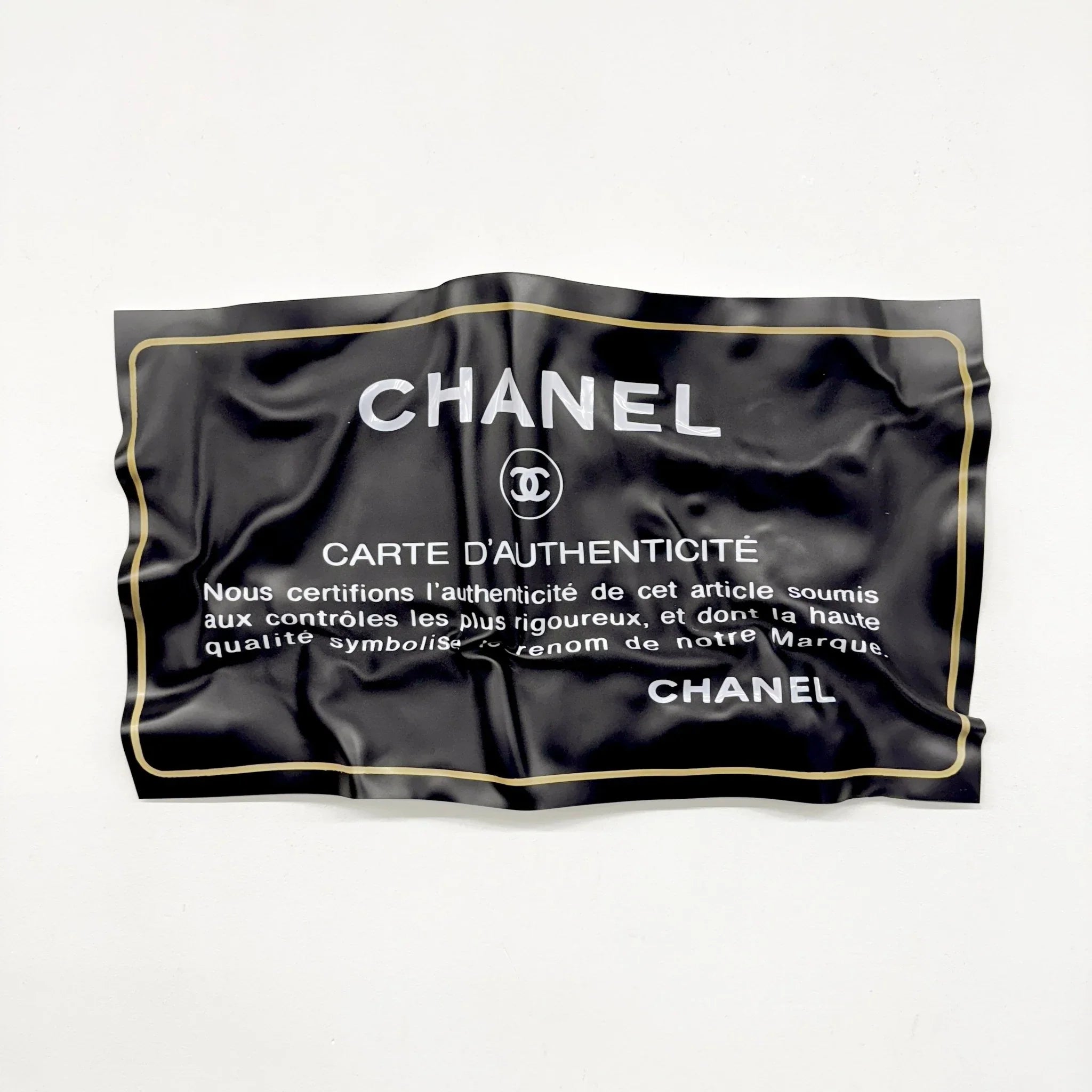 Tableau froissé - Carte d’authenticité "Chanel" - Luxartis