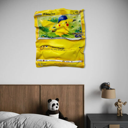 Tableau froissé - Carte Pokémon "Pikachu" - Luxartis