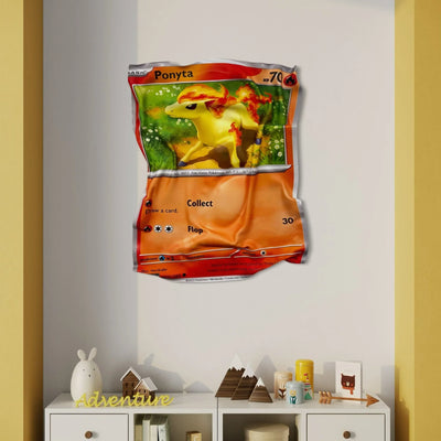 Decorative Pokmon Card "Ponyta" - Crumpled Art Decorative Pokmon Card "Ponyta" - Crumpled Art
