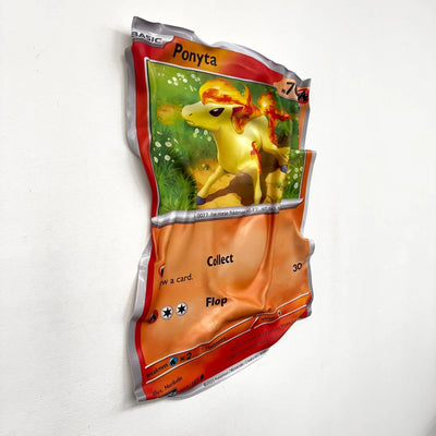 Tableau froissé - Carte Pokémon "Ponyta" - Luxartis