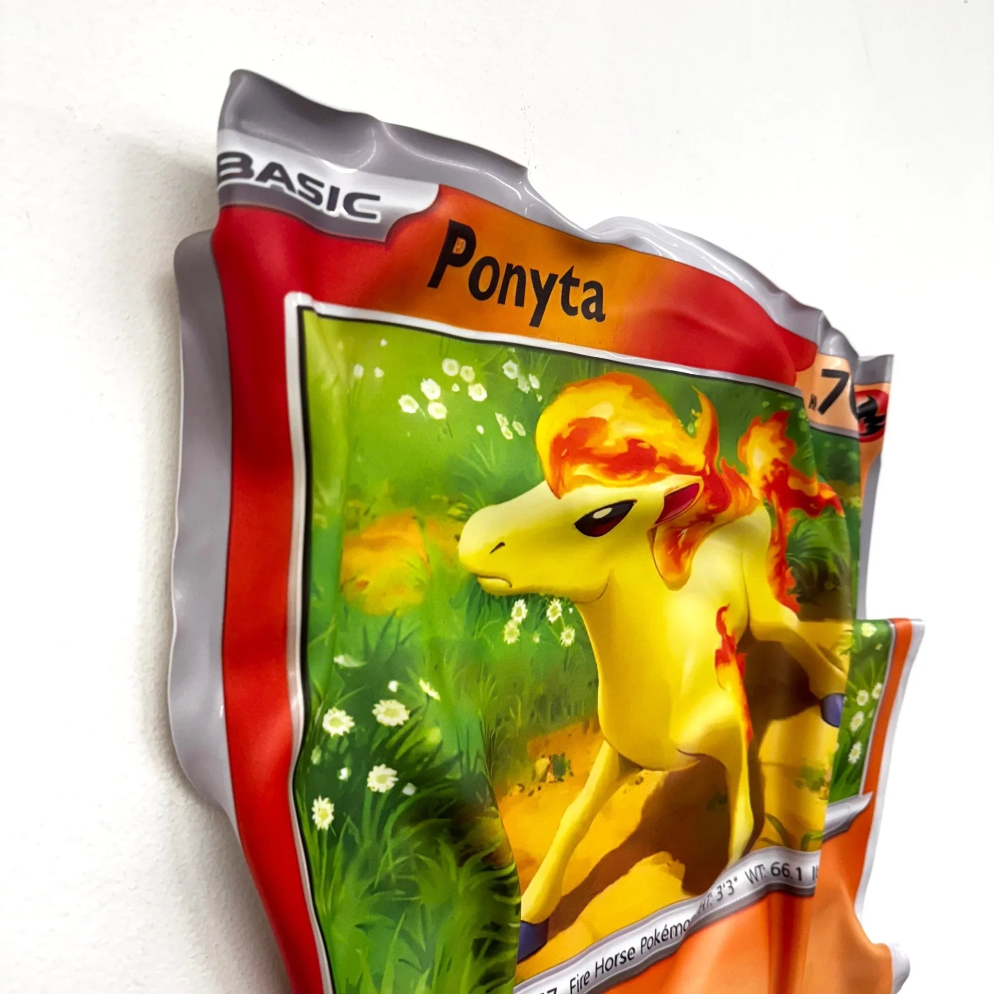 Tableau froissé - Carte Pokémon "Ponyta" - Luxartis