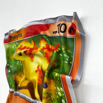 Tableau froissé - Carte Pokémon "Ponyta" - Luxartis