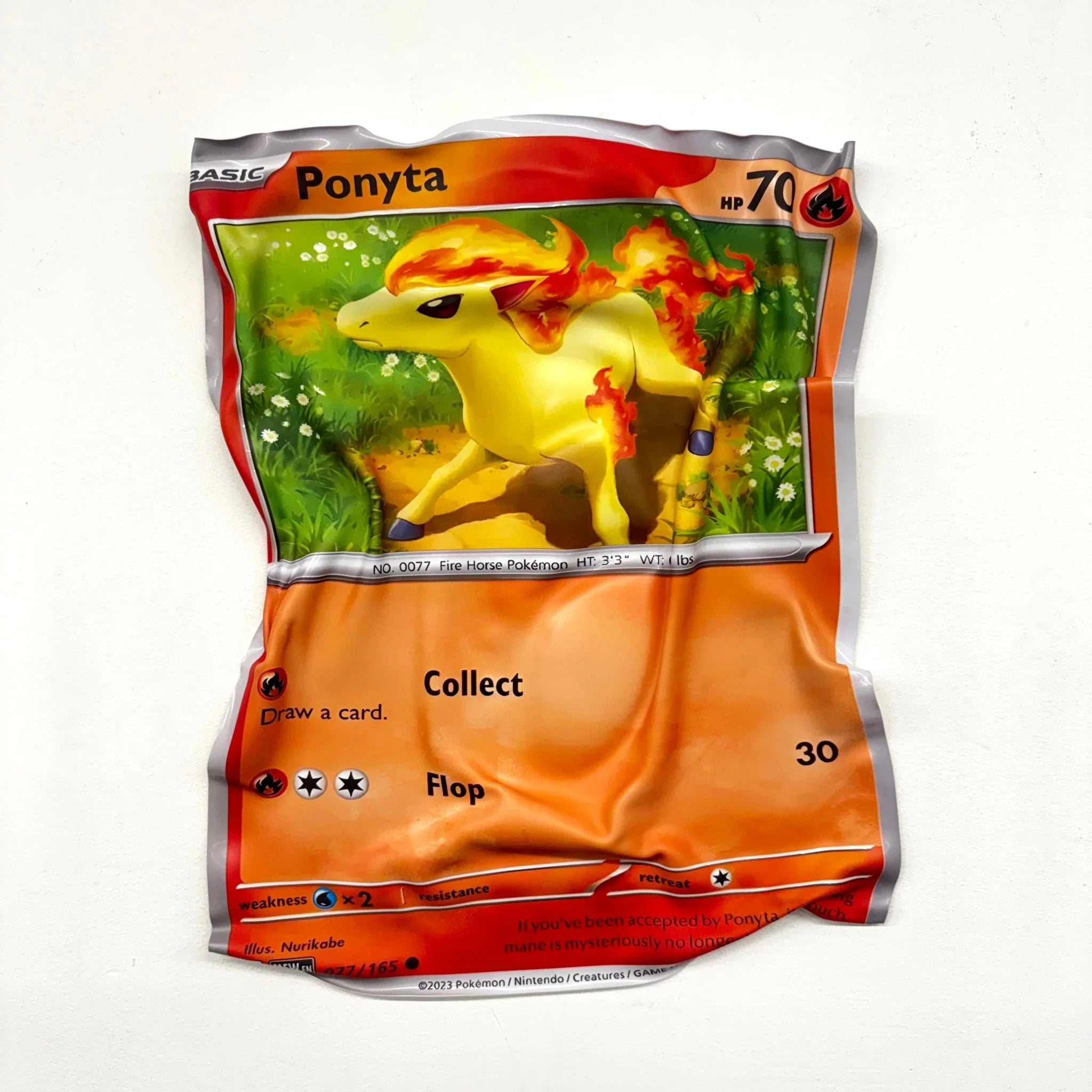 Tableau froissé - Carte Pokémon "Ponyta" - Luxartis