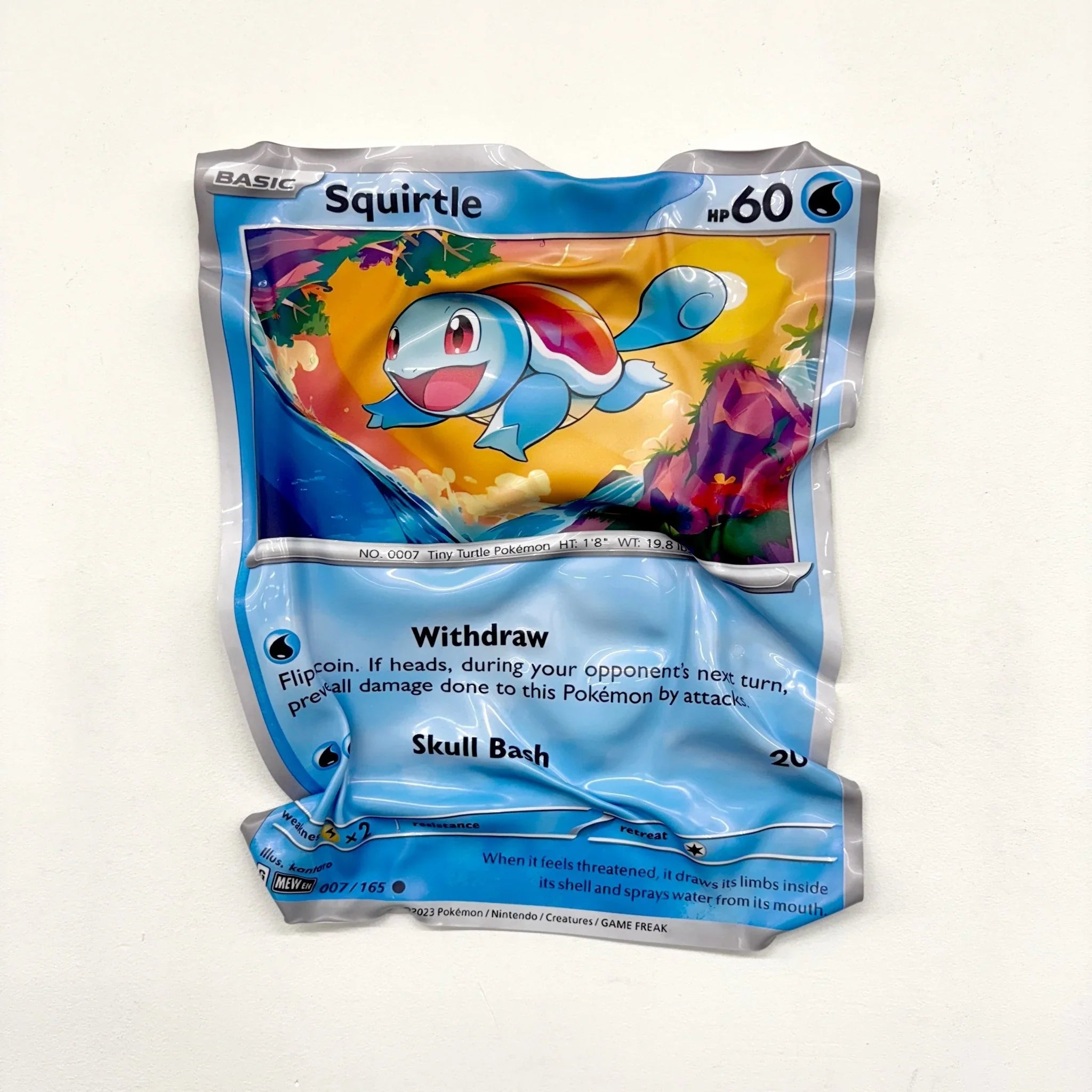 Tableau froissé - Carte Pokémon "Squirtle" - Luxartis