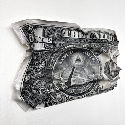 Tableau froissé - Dollar Américain "Œil de la Providence" - Luxartis