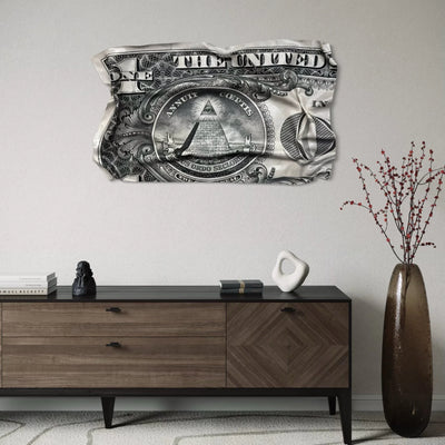 Tableau froissé - Dollar Américain "Œil de la Providence" - Luxartis