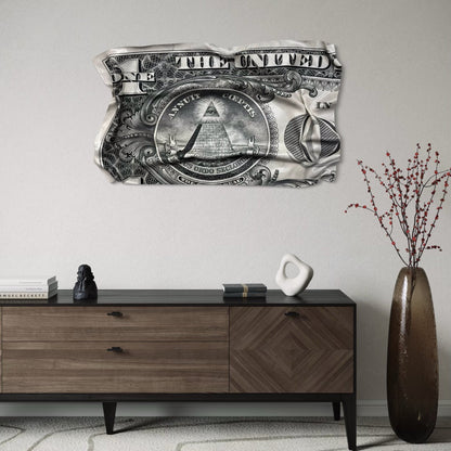 Tableau froissé - Dollar Américain "Œil de la Providence" - Luxartis