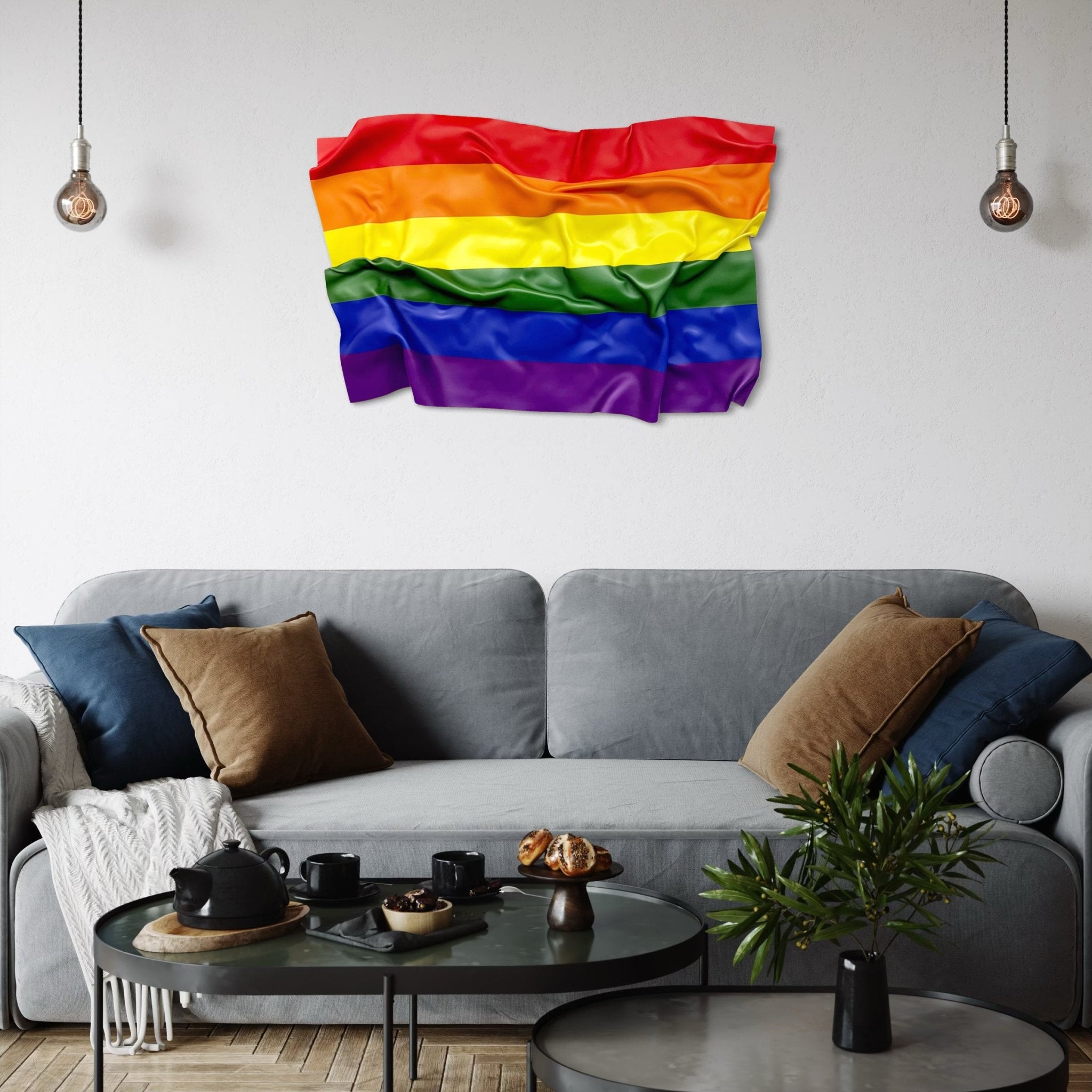 Tableau froissé - Drapeau Arc - en - ciel "Pride" LGBT - Luxartis