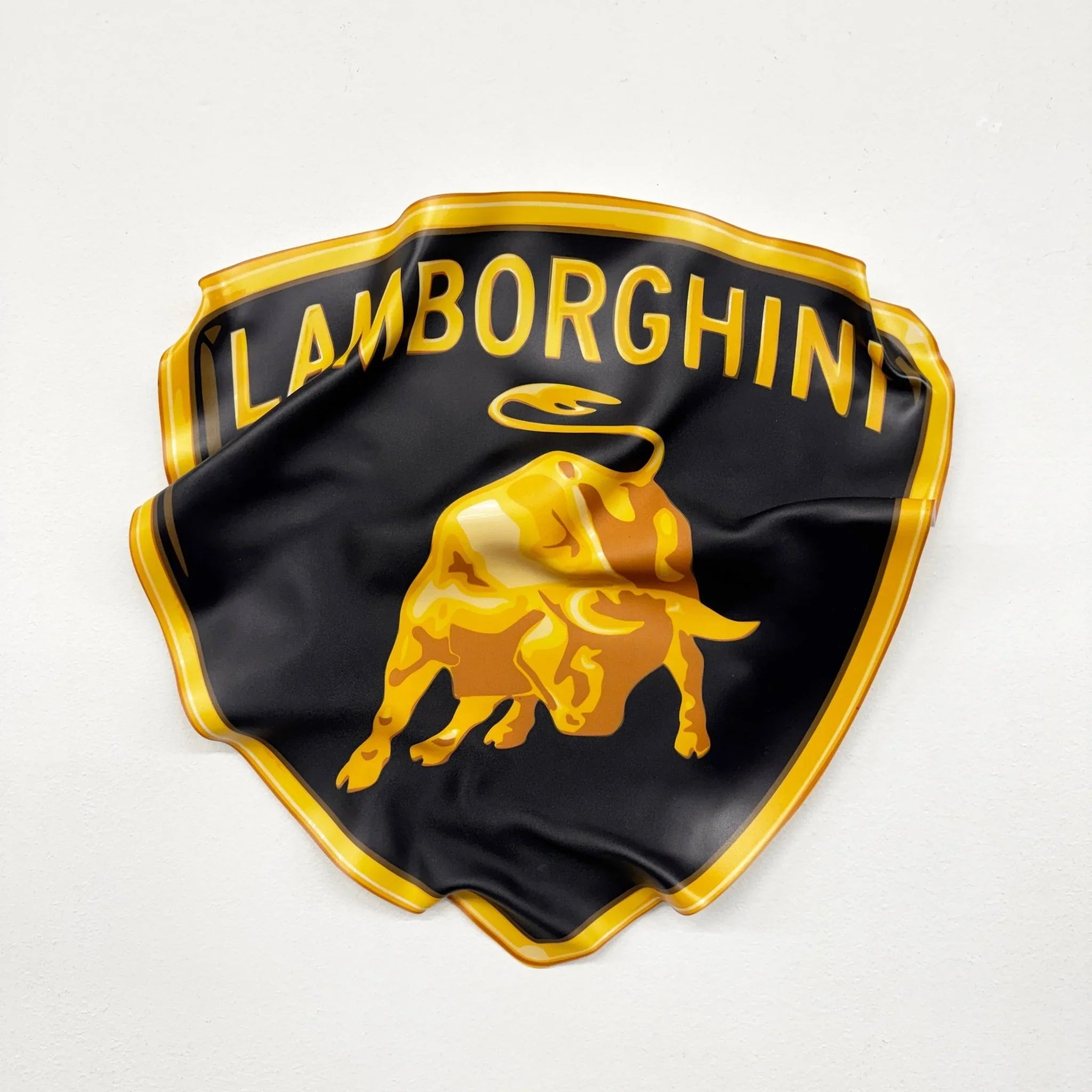 Tableau froissé - Emblème Lamborghini "Taureau d’Or" - Luxartis