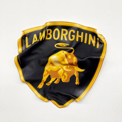 Tableau froissé - Emblème Lamborghini "Taureau d’Or" - Luxartis