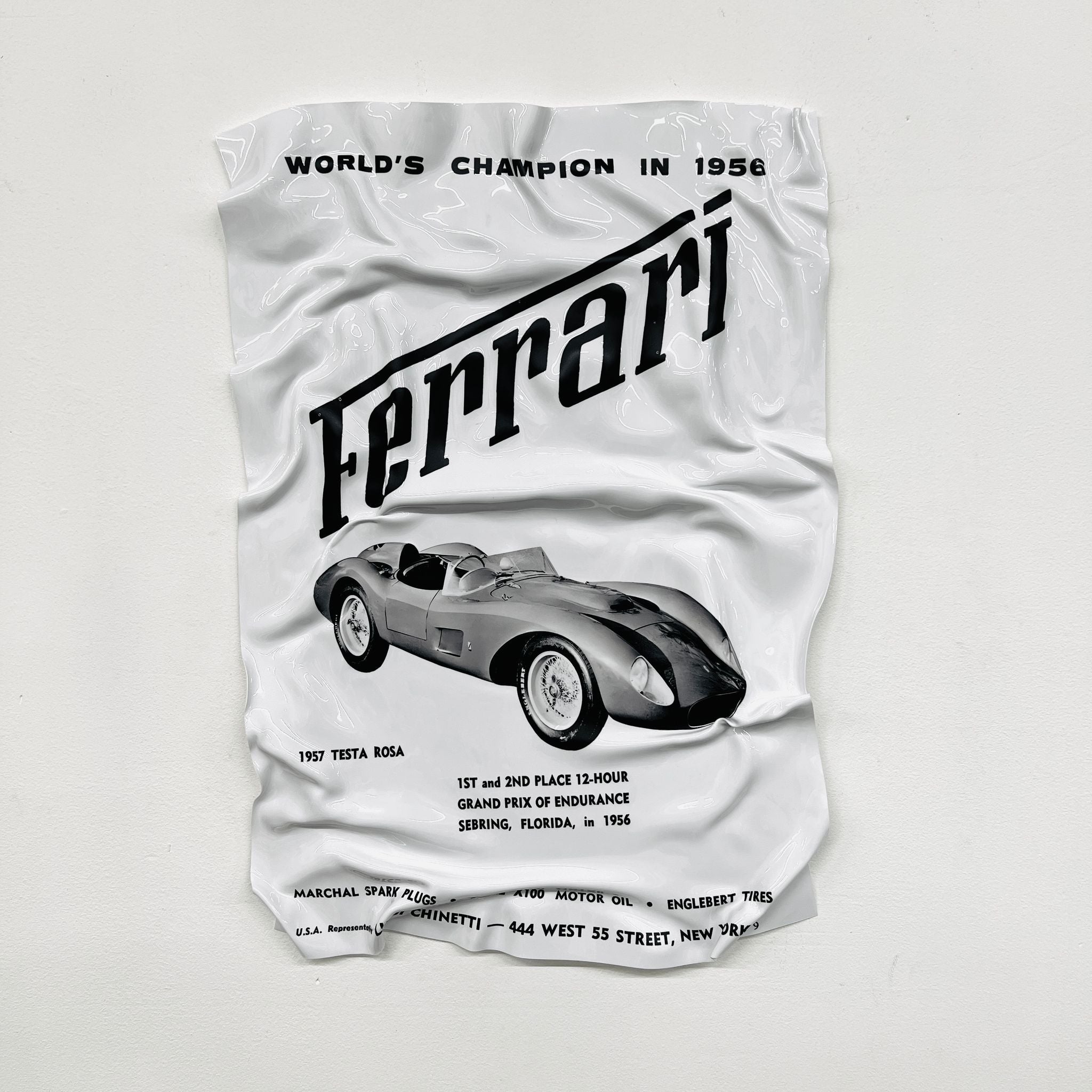 Tableau froissé - Ferrari Testa Rosa - Luxartis