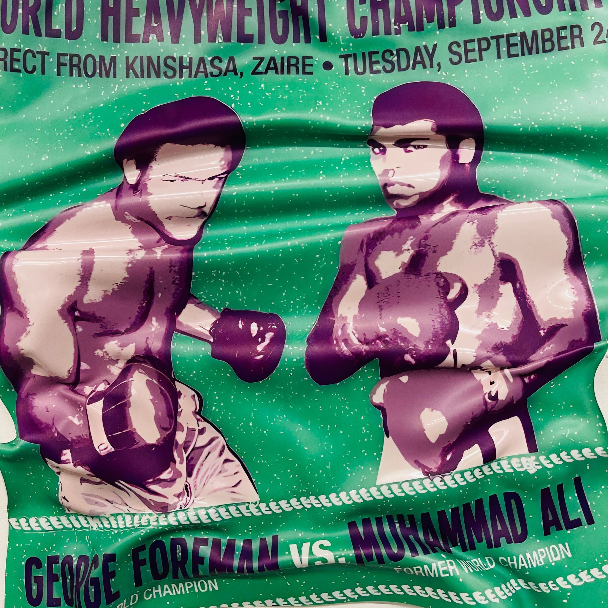 Tableau froissé - George Foreman Vs Muhammad Ali - Luxartis