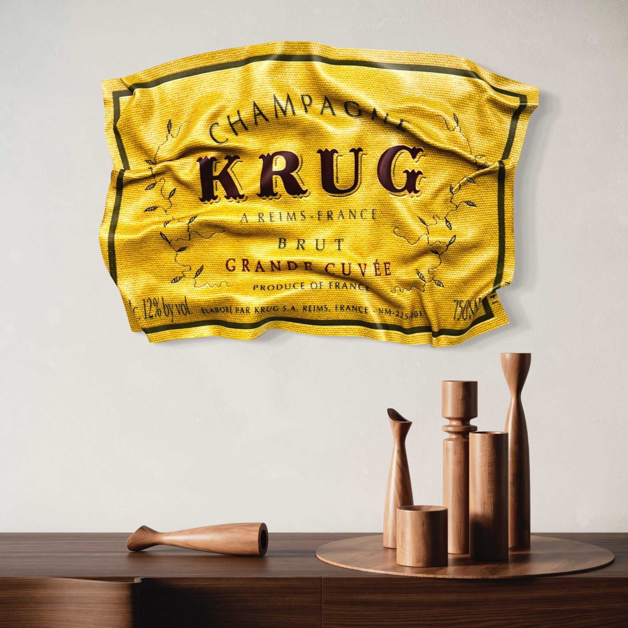Tableau froissé - Krug Champagne (Petit Format) - Luxartis
