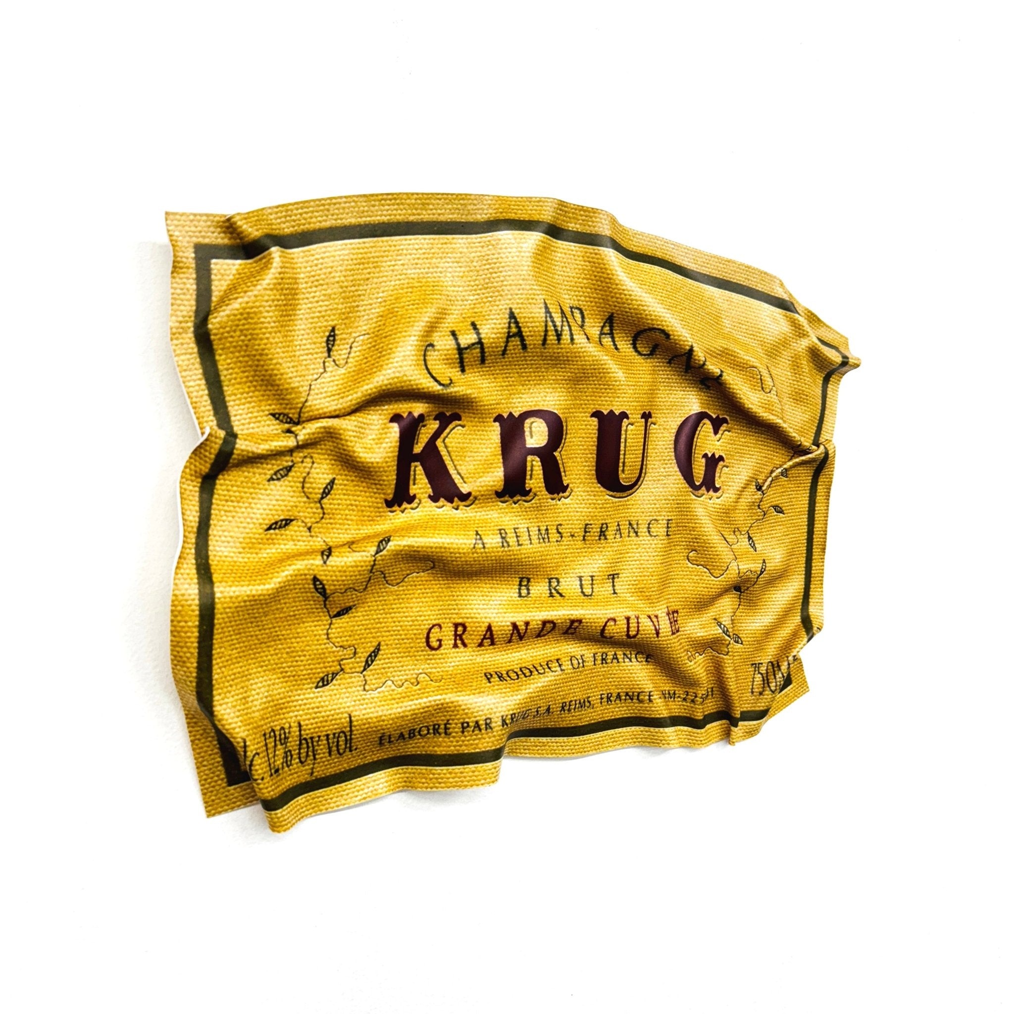 Tableau froissé - Krug Champagne (Petit Format) - Luxartis