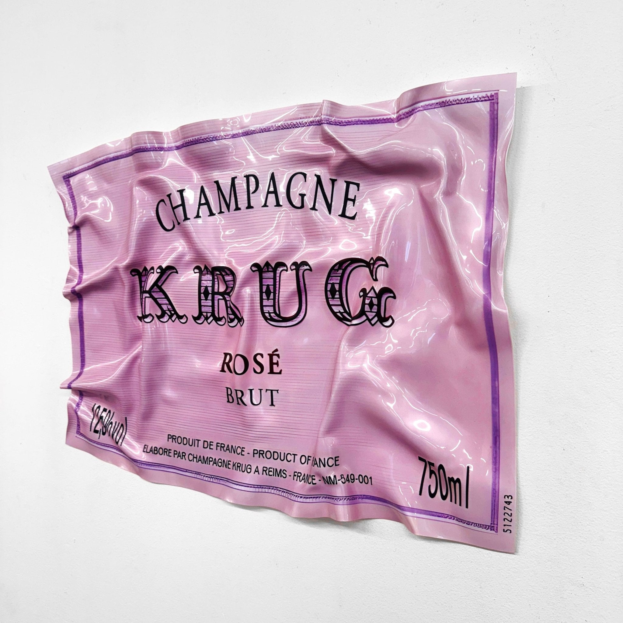 Tableau froissé - Krug Rosé Champagne - Luxartis