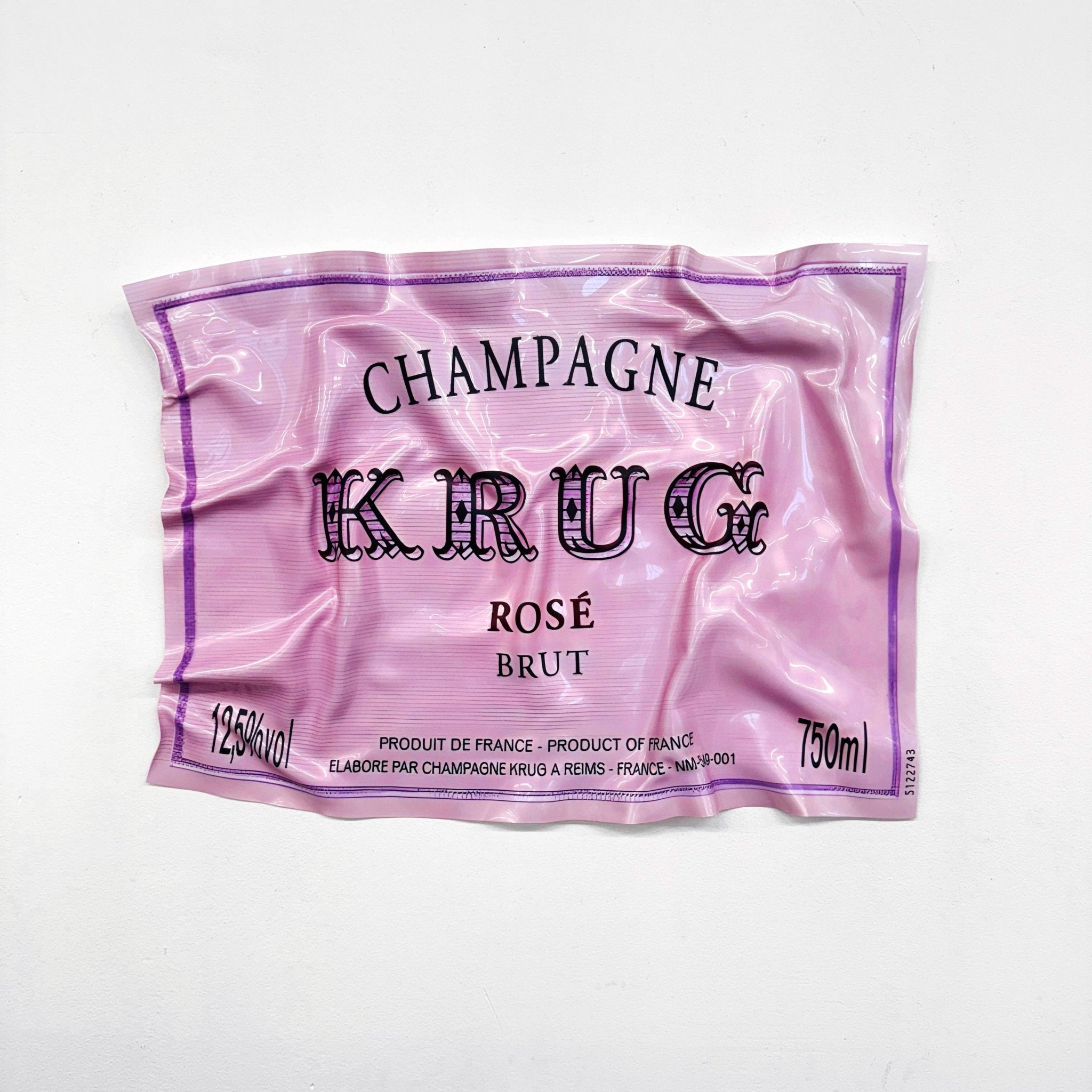 Tableau froissé - Krug Rosé Champagne - Luxartis