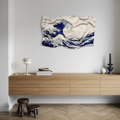 Tableau froissé - La Grande Vague de Kanagawa "Hokusai" - Luxartis