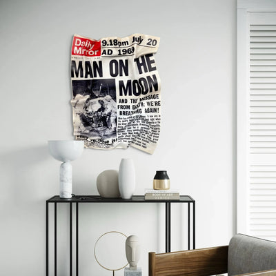 Tableau froissé - L’Homme sur la Lune "Daily Mirror 1969" - Luxartis