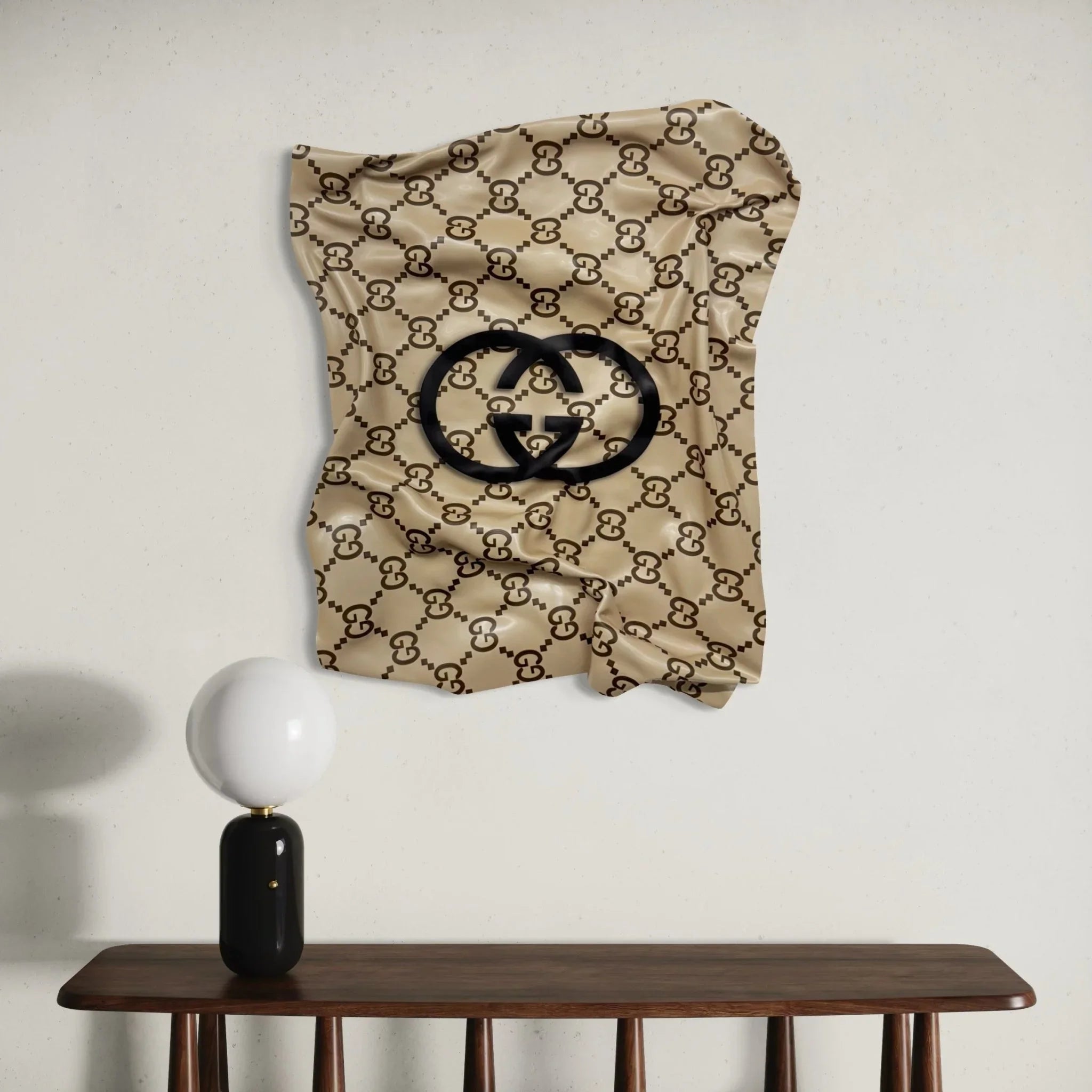 Tableau froissé - Logo "Gucci Beige" - Luxartis