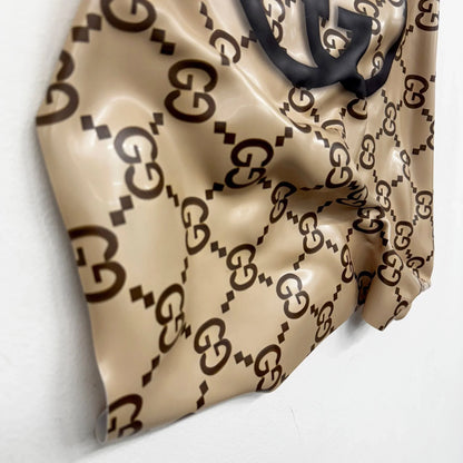 Tableau froissé - Logo "Gucci Beige" - Luxartis