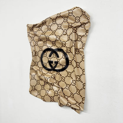 Tableau froissé - Logo "Gucci Beige" - Luxartis