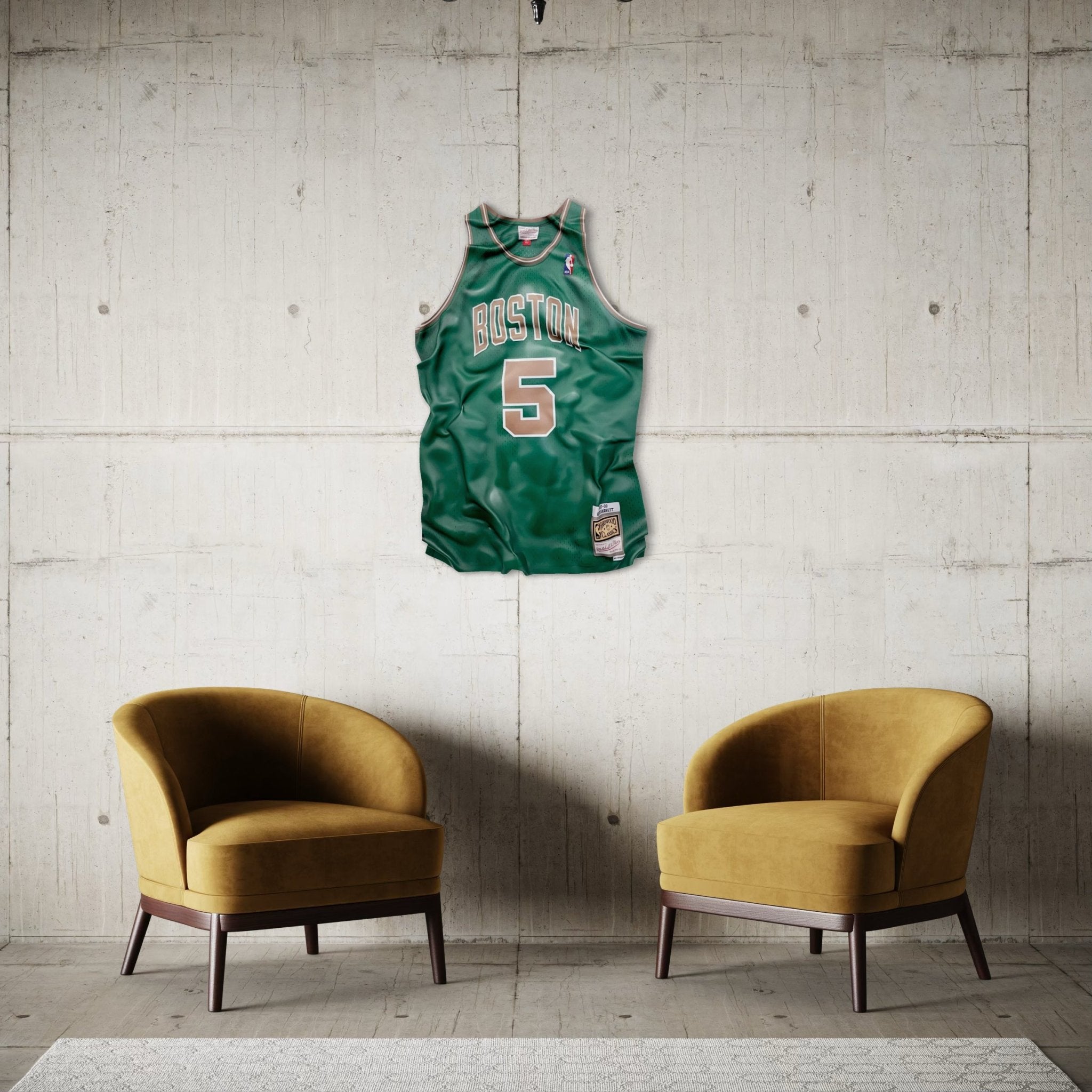 Tableau froissé - Maillot NBA "Boston 5" - Luxartis